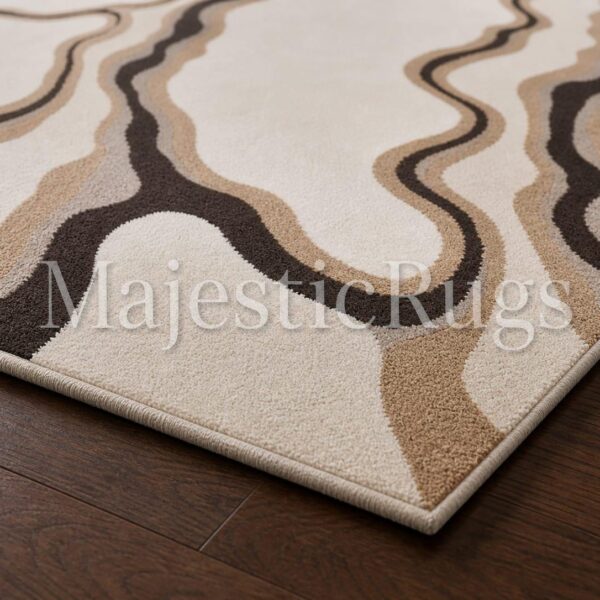 Ivory Beige Brown Rug, Contemporary Living Room Carpet 9*12 feet custom sizes available